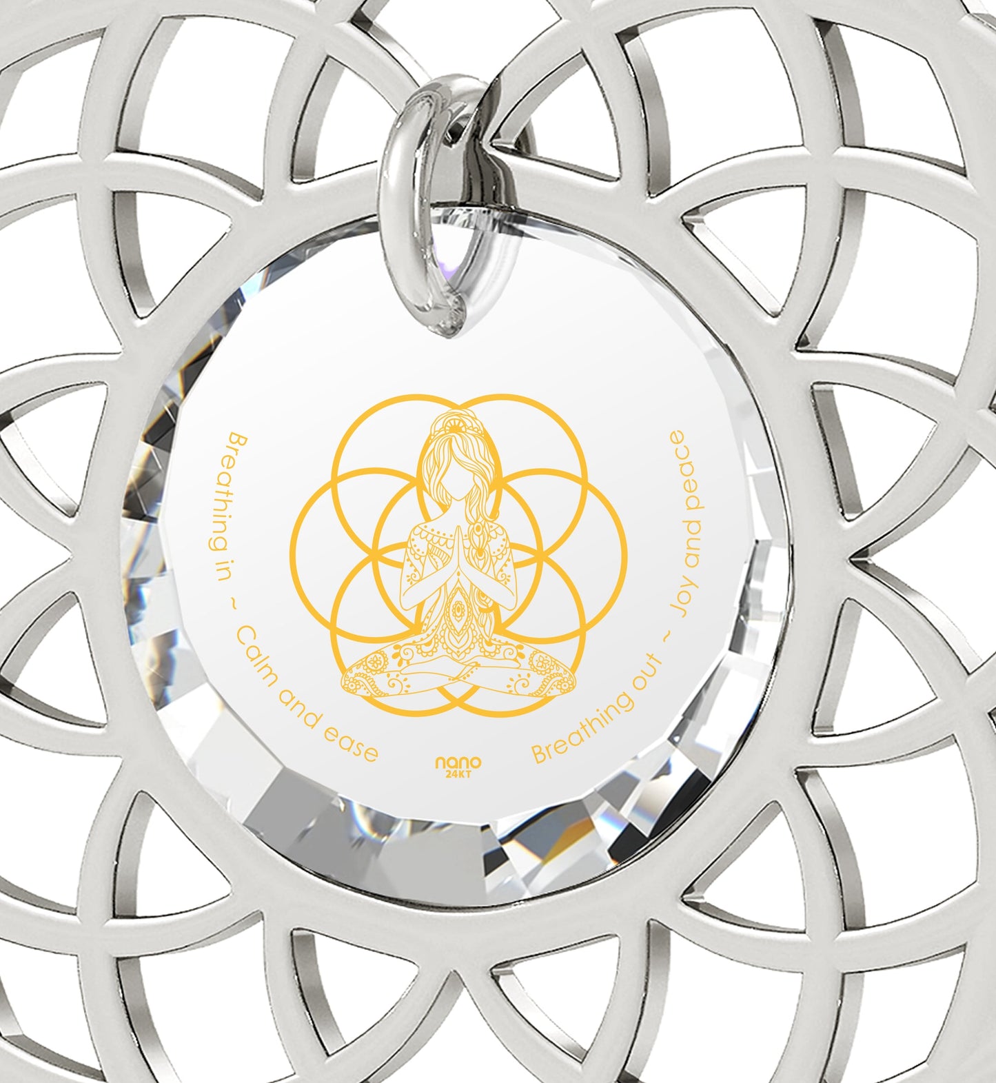 Silver Seed of Life Necklace Yoga Meditation Mandala Pendant